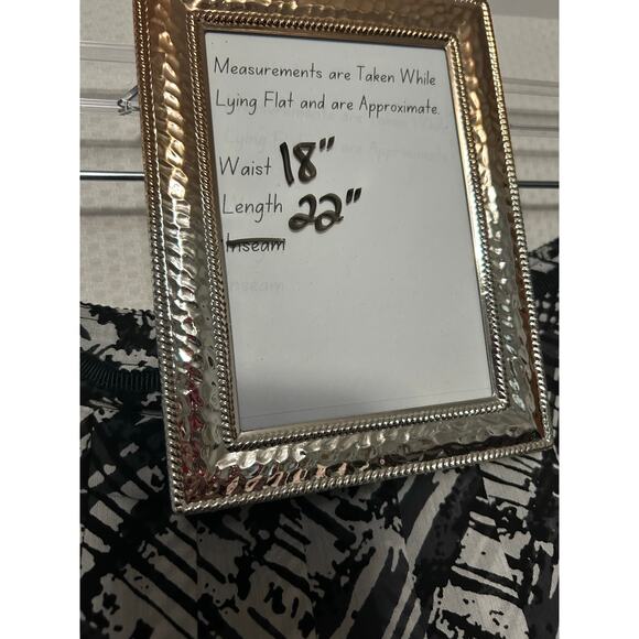 Talbots Silk Cotton Blend Black White A Line Pleated Knee Length Skirt Sz 14P - Picture 9 of 10